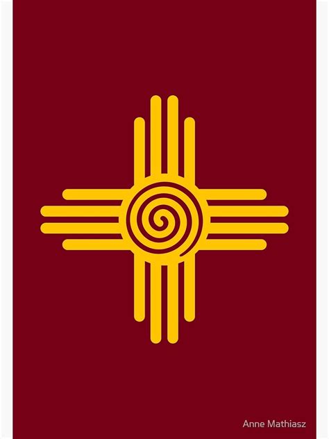 Zia Sun Spiral Symbol New Mexico Flag Canvas Print For Sale By