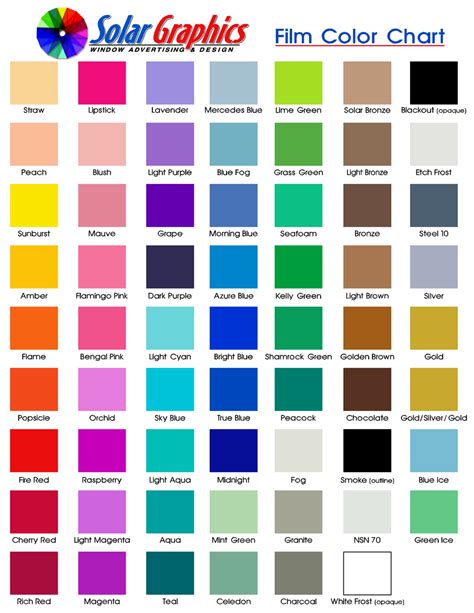 Colour Chart Awesome Colour Chart 12816