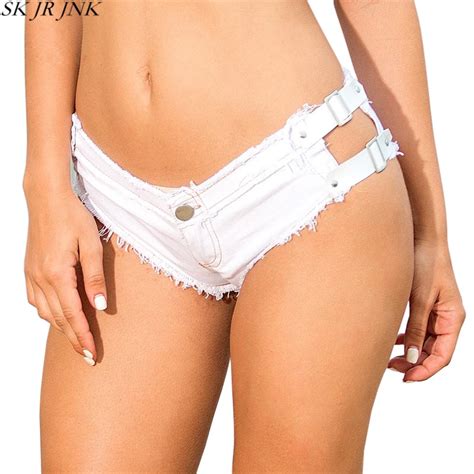 sexy booty cheeky denim bikini micro mini shorts thong jeans triángulo cintura baja skinny short