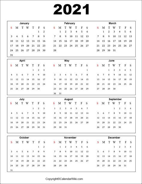 Word (.doc) and excel (.xls) format: Calendar Of Just Weekends For 2021 | Calendar Printables Free Templates