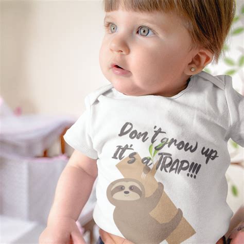 Cute Sloth Baby Onesie Funny Sloth Baby Onesie Unisex Baby Etsy