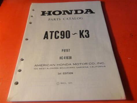 New Oem Factory Honda Parts Catalog Manual 1971 75 Atc90 61 Pages Ebay
