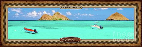 Lanikai Beach Two Boats And Two Mokes Hawaiian Style Panoramic