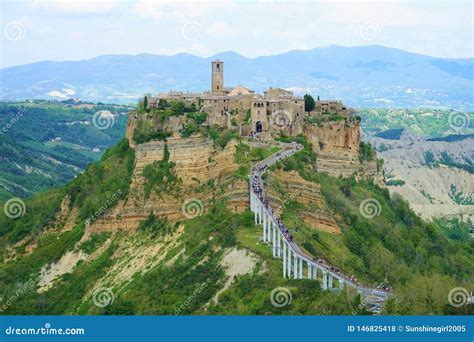 Civita Di Bagnoregio Italy May 1 2019 Unique Hilltop Italian