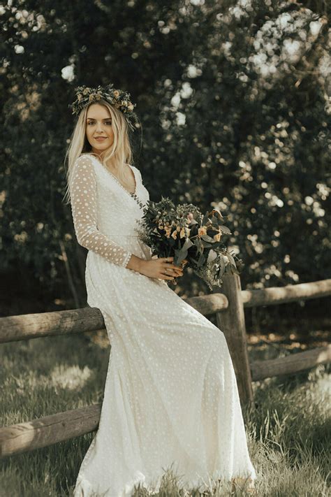 Audrey Romantic Bohemian Wedding Dress Dreamers And Lovers