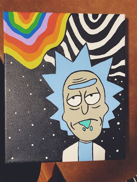 Easy Canvas Painting Diy Art Painting Trippy Rick And Morty Mini