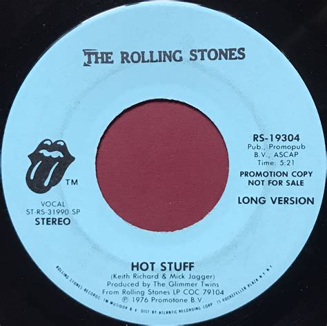 Nostalgipalatset Rolling Stones Hot Stuff Us Longshort Promo 45 1976