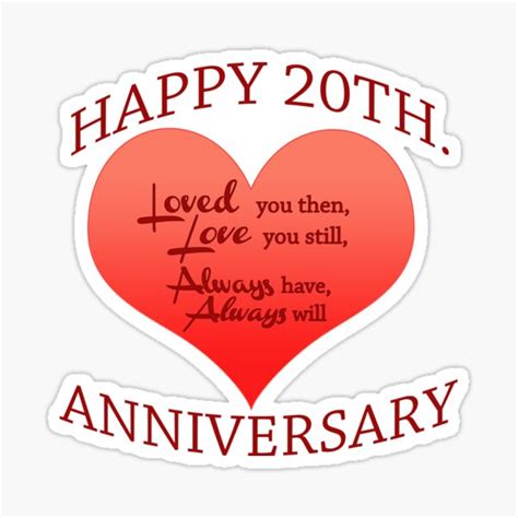 20th Anniversary Sticker For Sale By Cheriverymery Redbubble