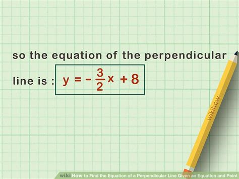 how to find the equation of a perpendicular line given an equation and point wiki coordinate