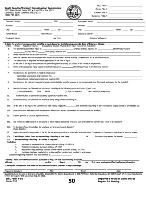 Top 14 South Carolina Workers Compensation Forms And Templates Free To
