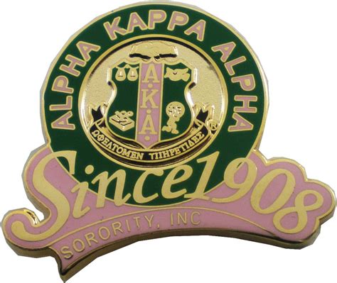 Alpha Kappa Alpha Sorority Inc Since Lapel Pin Gold