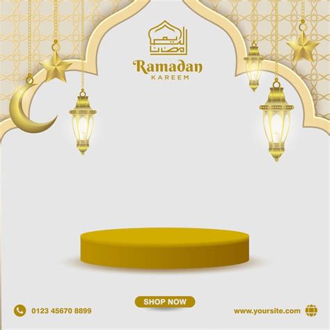 Premium Vector Ramadan Kareem Sale Banner With Podium