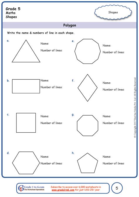 Constructing Polygons Worksheet Grade 6