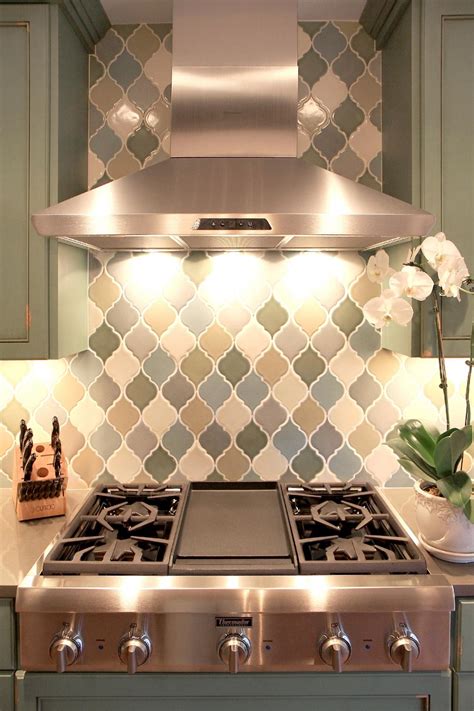 Explore glass tile backsplash ideas, and prepare to install an attractive and efficient backsplash in your kitchen. Transitional Kitchen Backsplash With Arabesque Tiles | HGTV