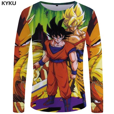 Kyku Dragon Ball T Shirt Men Long Sleeve Shirt Goku Funny T Shirts