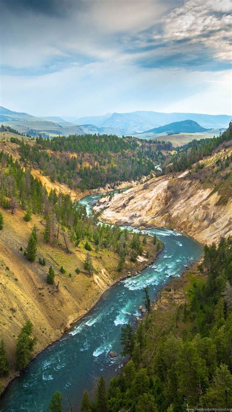 Landscape Yellowstone National Park River Wallpapers Hd Desktop