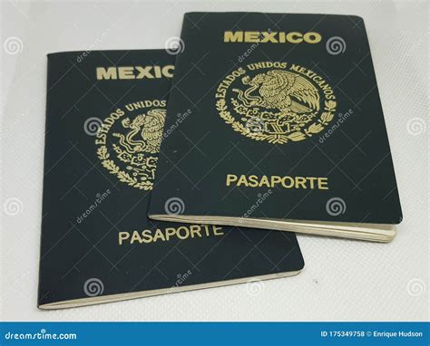 Two Mexican Passports In A White Background Stock Photo Image Of