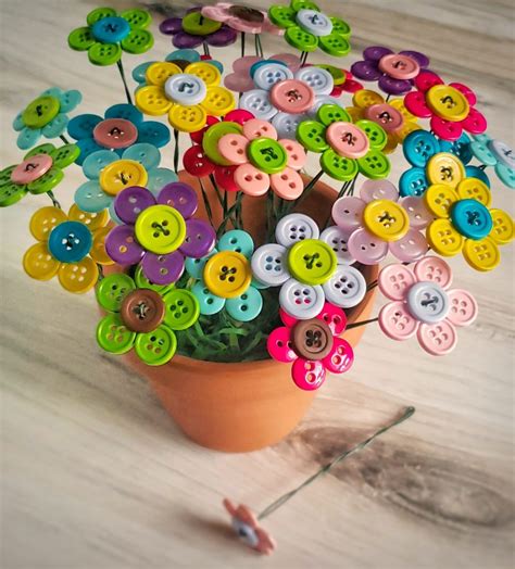 Button Flower Bouquet Roses And Whiskers