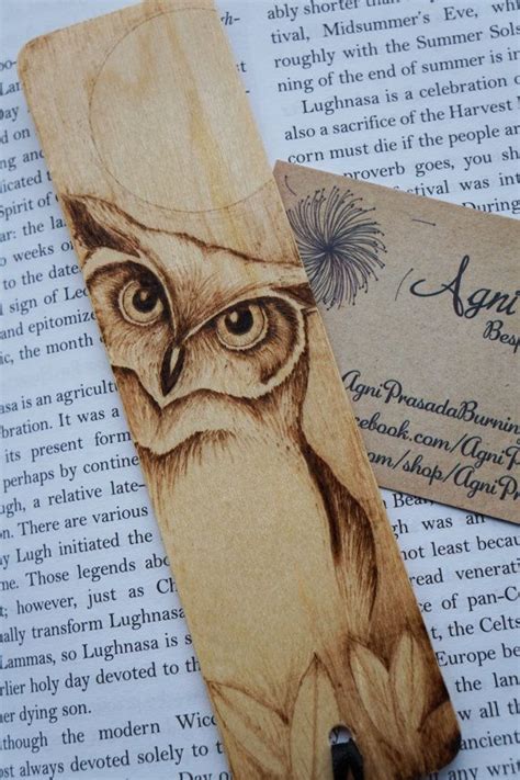 Handmade Wooden Bookmark With Original Animal Art Pyrography Etsy Uk