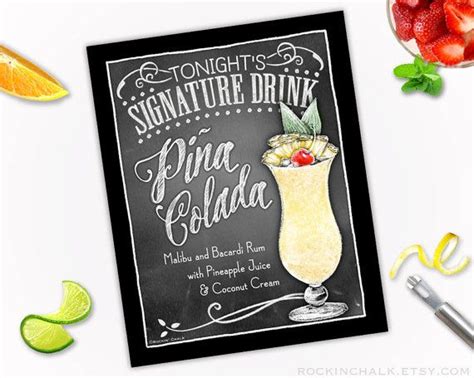 Signature Drink Sign Personalized Print For Weddingrehearsal Dinner