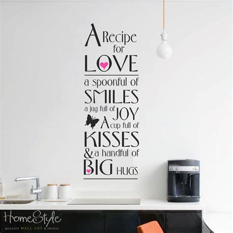 Recipe For Love Kitchen Wall Art Stickers Kitchen Wall Art Stickers