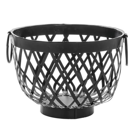 Round Black Metal Basket With Handles 9 12dia X 7h