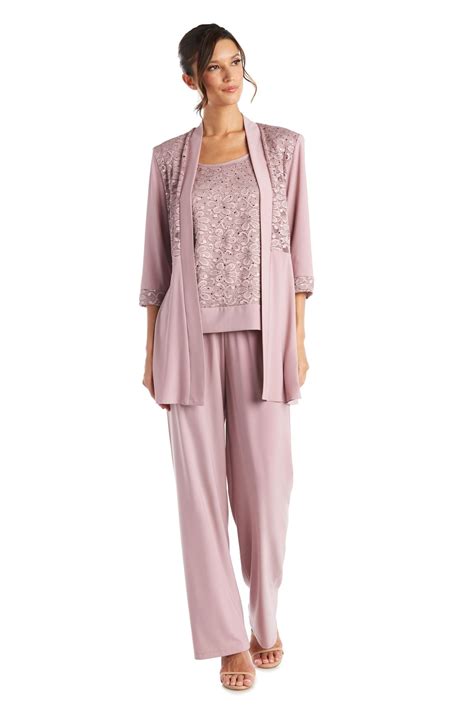 buy randm richards womens lace ity 2 piece pant suit mother of the bride outfit 6 mauve online