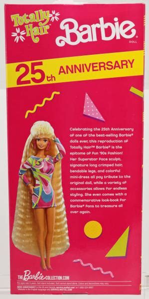 25th Anniversary Totally Hair Barbie Doll Dwf49 New Nrfb Mattel Inc