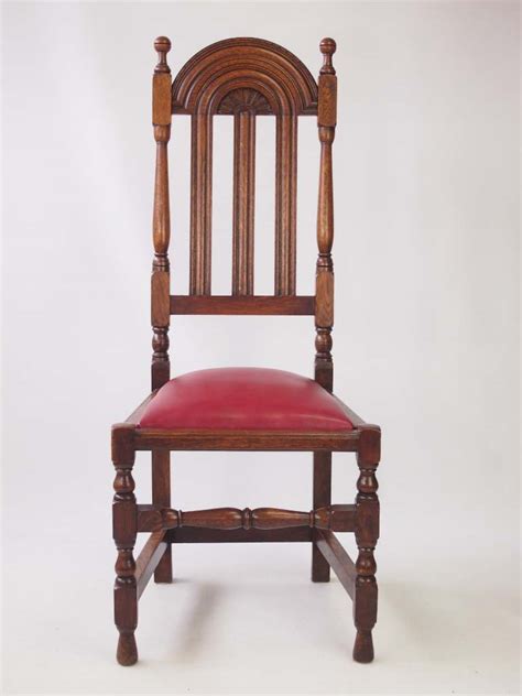 Dining chairs inspired from iconic designers. Set 6 Antique Liberty & Co Lochleven Oak Dining Chairs