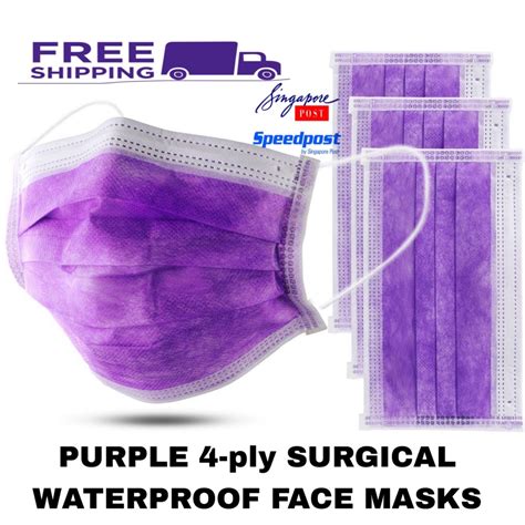 Ready Stock Purple Colour 4 Layer Disposable Face Mask Shopee