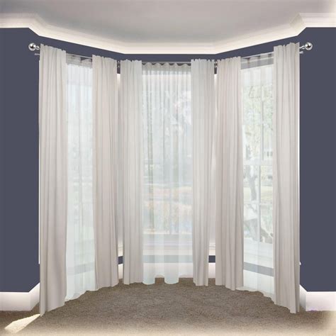 Large Bay Window Double Curtain Rod Windowcurtain