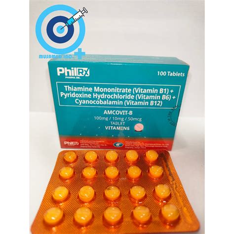 Vitamin B1 B6 B12 B Complex Amcovit B 100mg 100 S Musamed Shopee