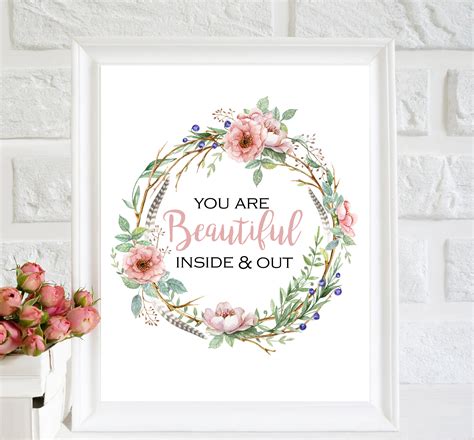 You Are Beautiful Inside And Out Printable Nursery Girl Wall