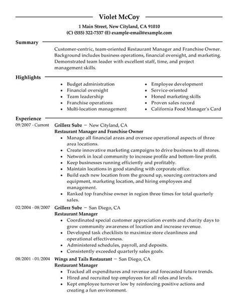 How to write a cv learn how to make a pro tip: Best Franchise Owner Resume Example From Professional Resume Writing Service