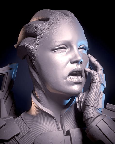 Mass Effect Fanart Liara Tsoni 3d Print Model Pose 4 3d Model 3d
