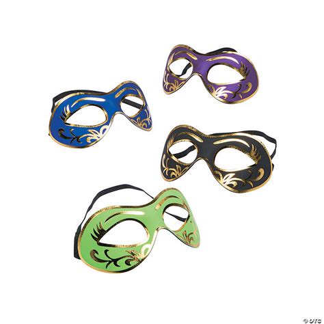 Masquerade Masks With Gold Accents Oriental Trading