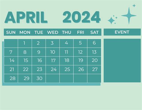 April Printable Calendar 2024 Cute Imogen Damaris