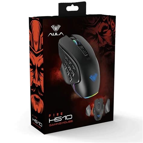 Aula H510 Wired Gaming Mouse With Rgb Backlit 9 Side Buttons Usb