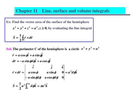 Ppt Chapter 11 Line Surface And Volume Integrals Powerpoint