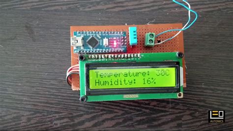 Arduino And I2c Lcd Based Temperature And Humidity Measurement Youtube