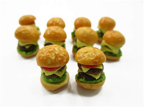 Dollhouse Miniatures Food Lot 10 Dollhouse Hamburger Double Etsy