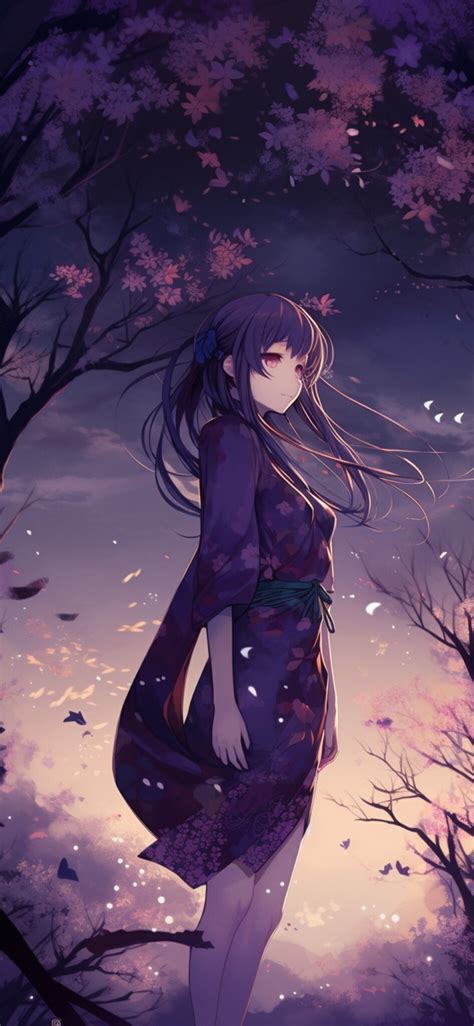 Girl Purple Anime Wallpapers Anime Girl Wallpapers For Iphone