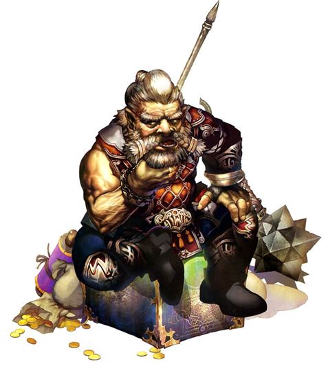 Male Dwarf And Treasure Characters And Art Lineage Ii Fantasy Dwarf