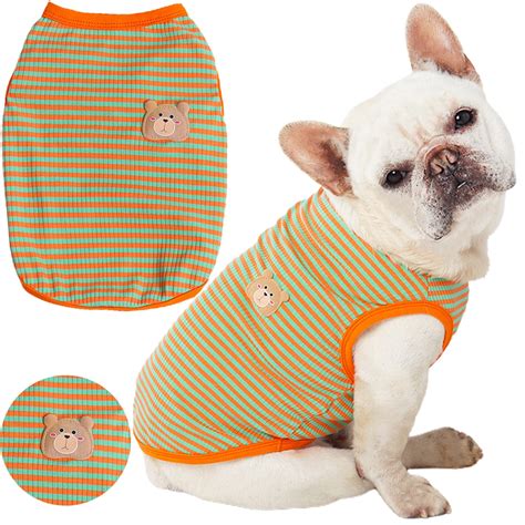 Meidiya Dog Shirts Cotton Striped T Shirtsbreathable Basic Vest For