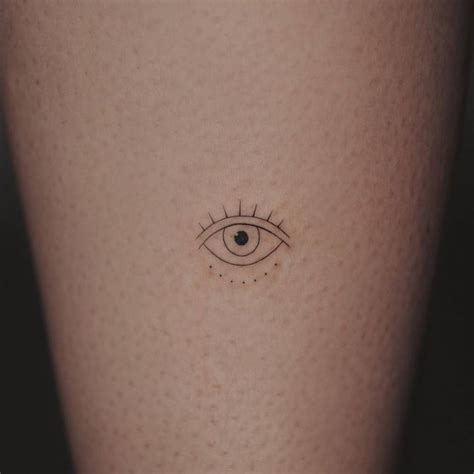 Minimalist Evil Eye Tattoo On The Achilles
