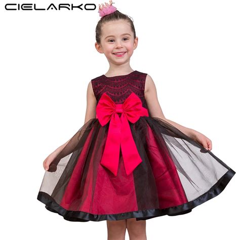 Cielarko Formal Girls Dress Black Princess Evening Party Dresses Kids