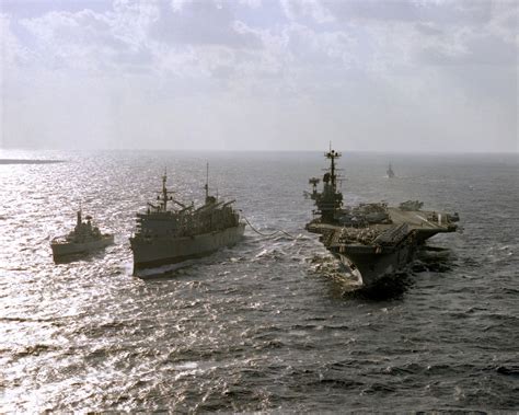 A View Of The Aircraft Carrier Uss Independence Cv 62 Right The