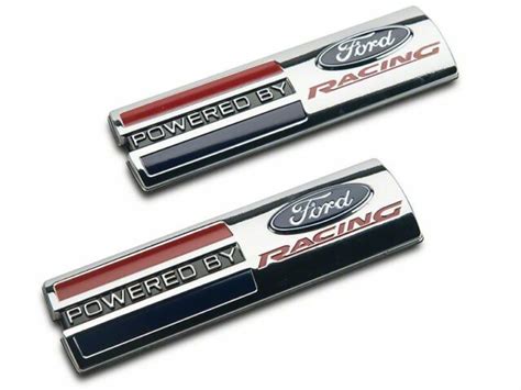 Powered By Ford Racing Chrome Stick On Fender Emblems Emblem Badge For