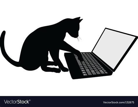Cat on laptop Royalty Free Vector Image - VectorStock , #Ad, #Royalty, #laptop, #Cat, #Free #AD ...