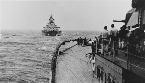 German Battleship Bismarck As Seen From The Heavy Cruiser Prinz Eugen
